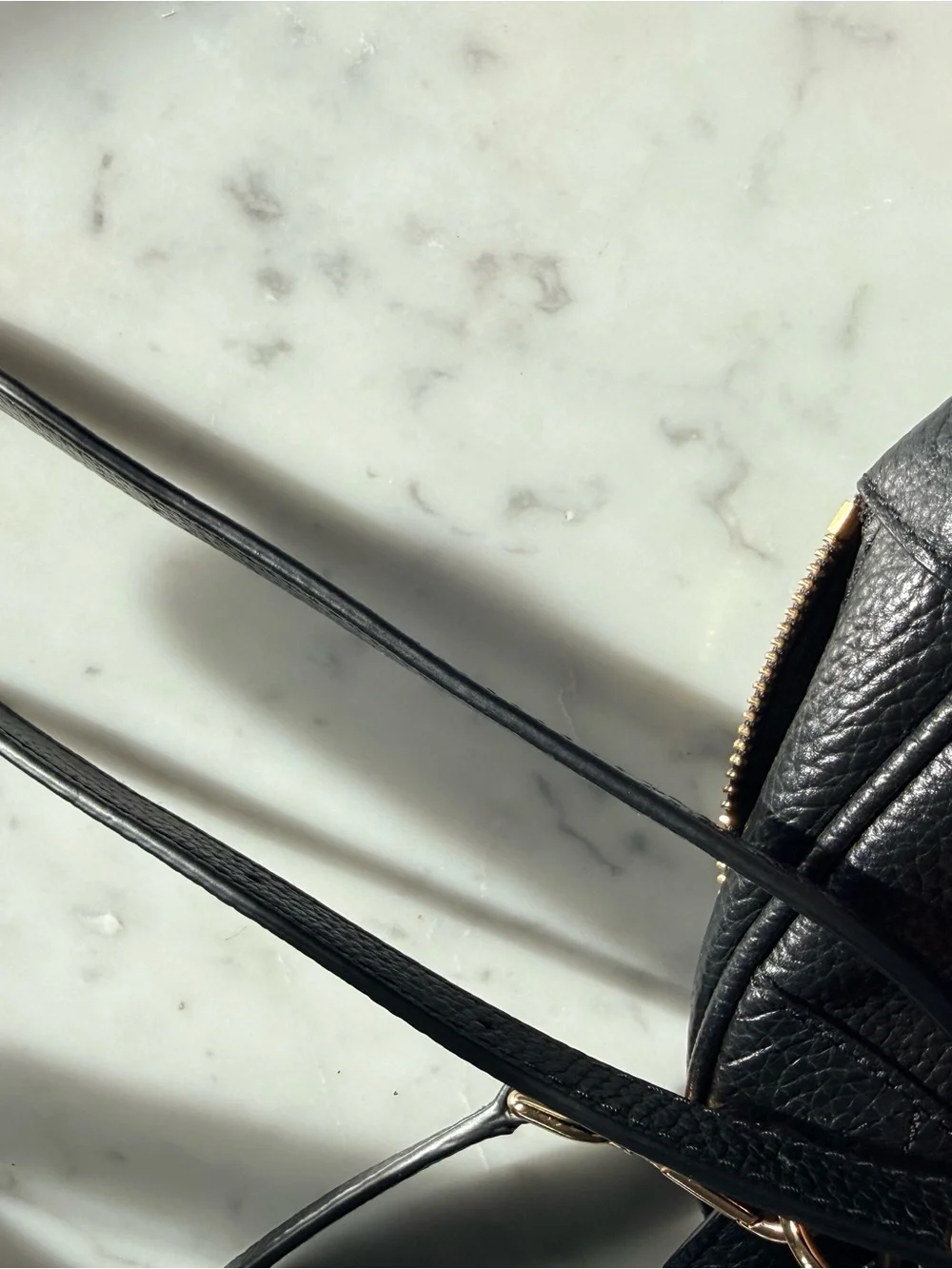 Michael Kors Black Pebbled Leather Mini Backpack with Gold Hardware